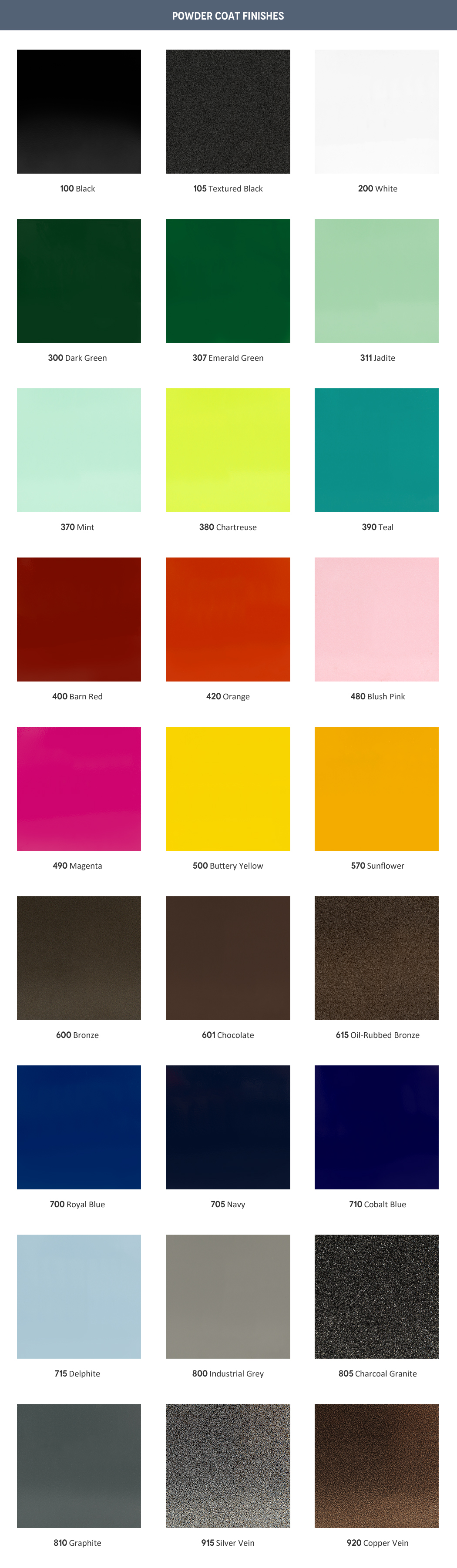 Eastwood Paint Color Chart