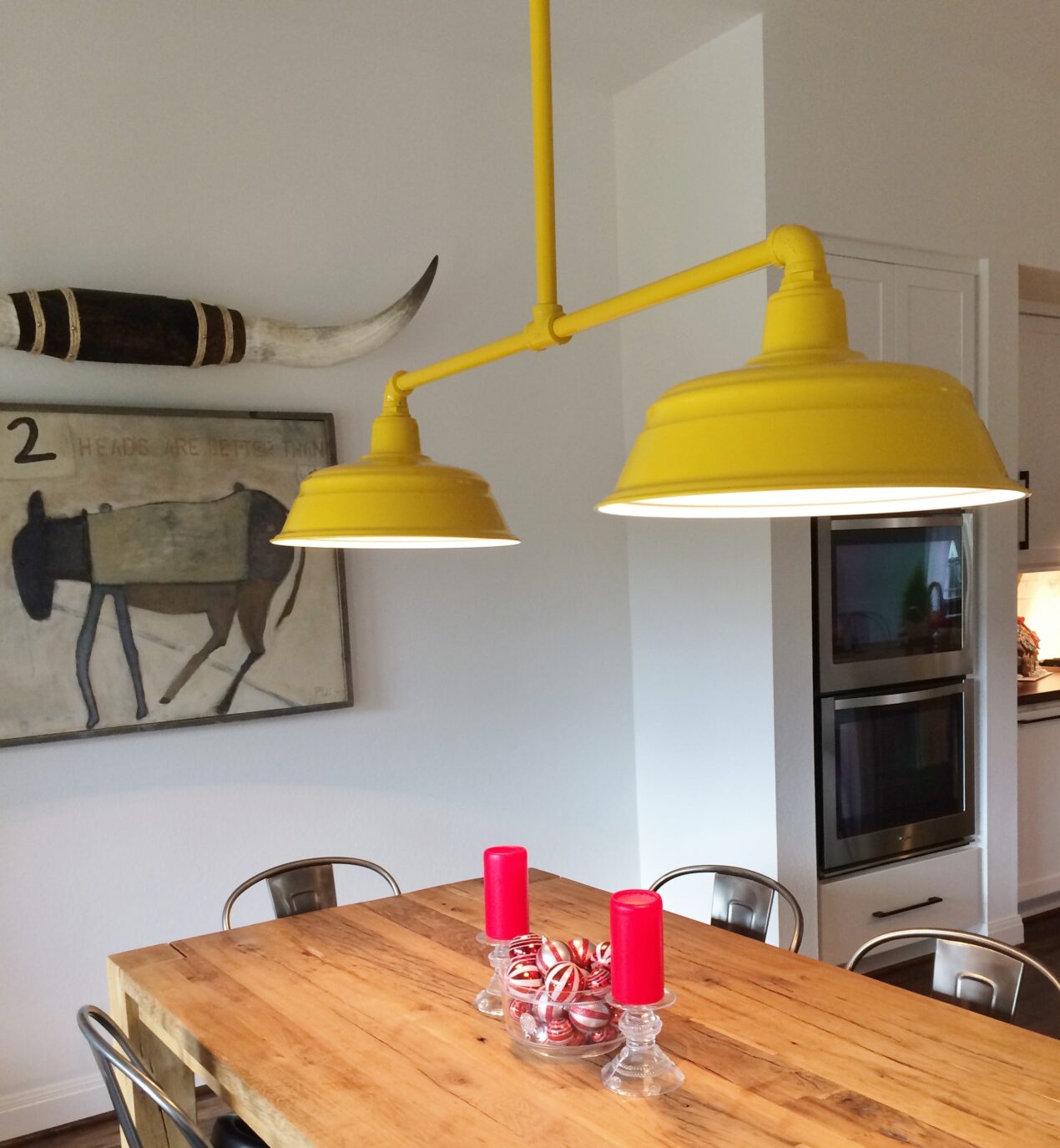 Industrial Pendant Lighting Pops In New Texas Home Inspiration Barn Light Electric